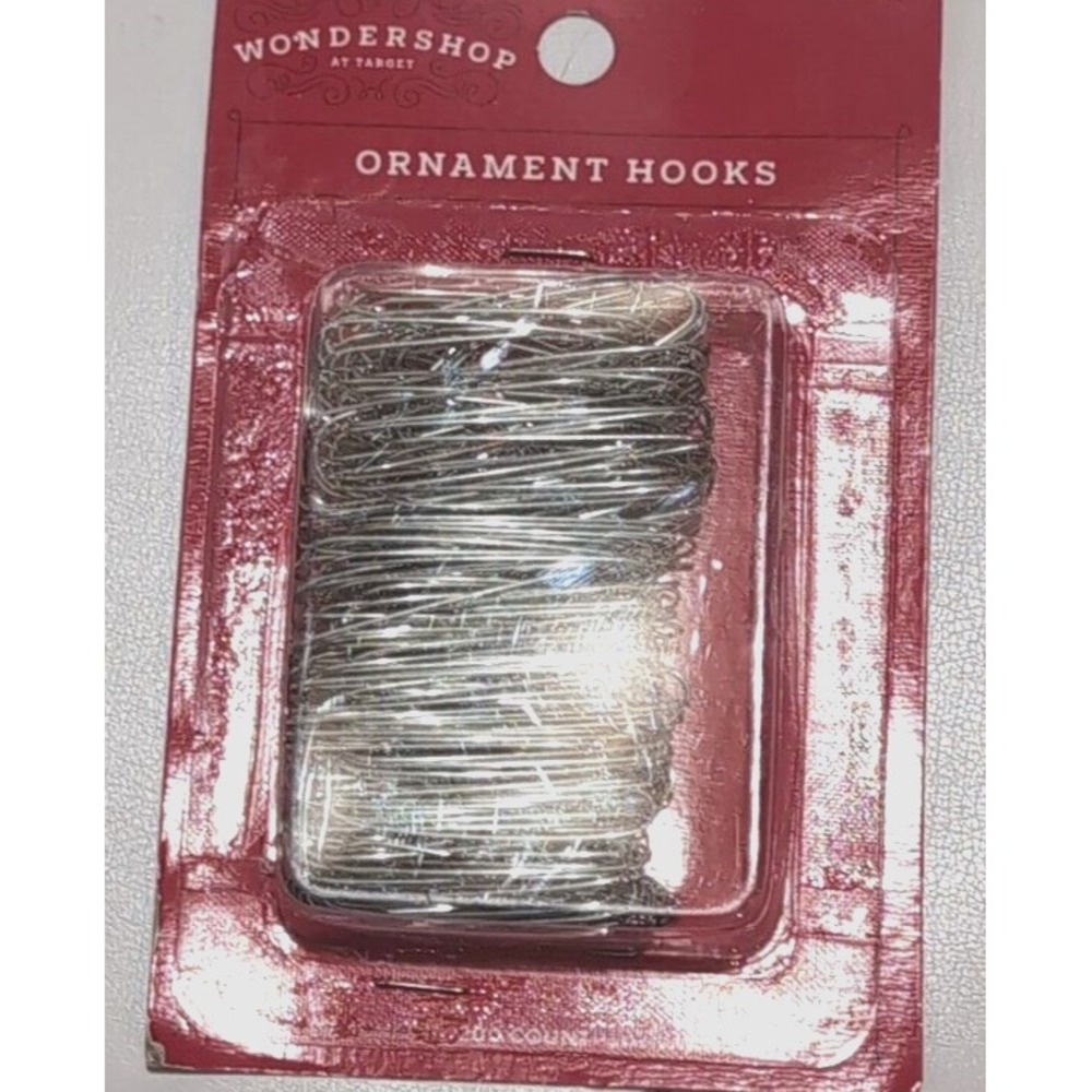 Wondershop Christmas Holiday Ornament Hooks New Silver 200 Pc